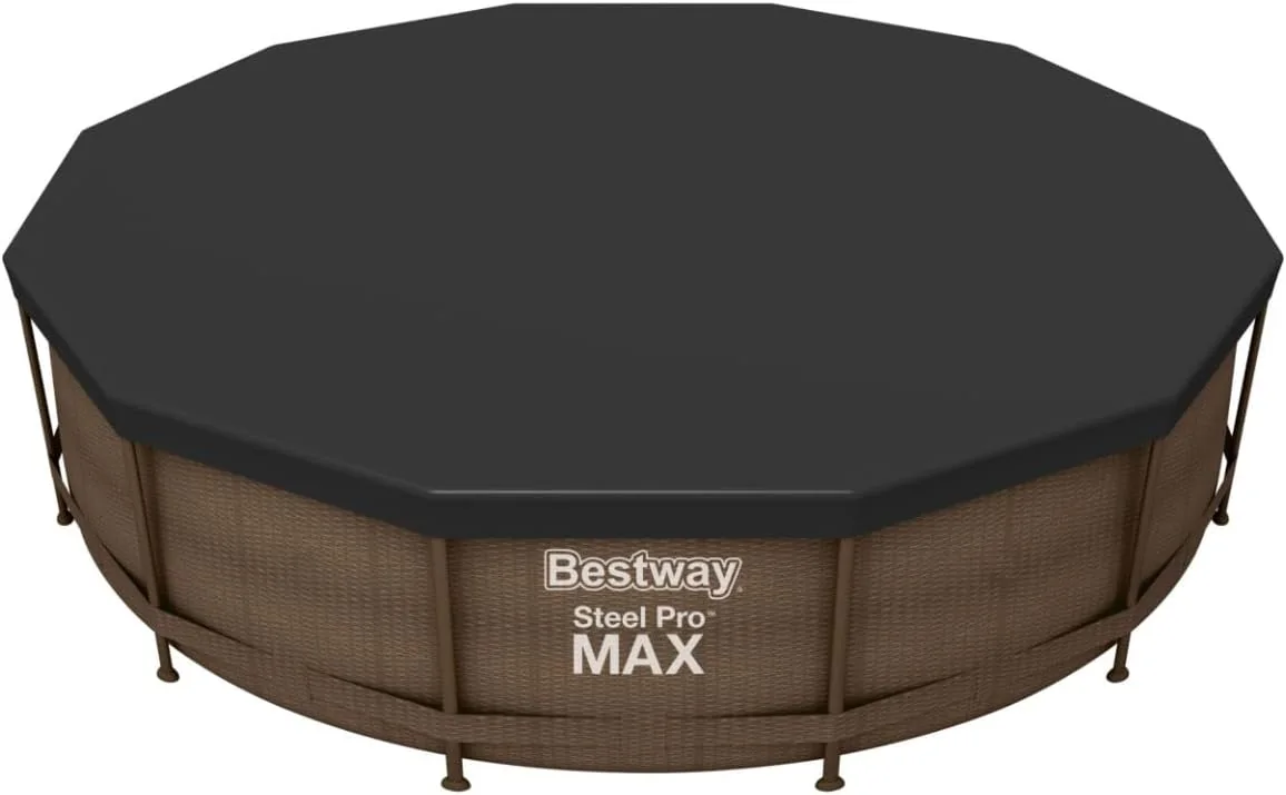 Cubierta negra de una piscina circular elevada Bestway