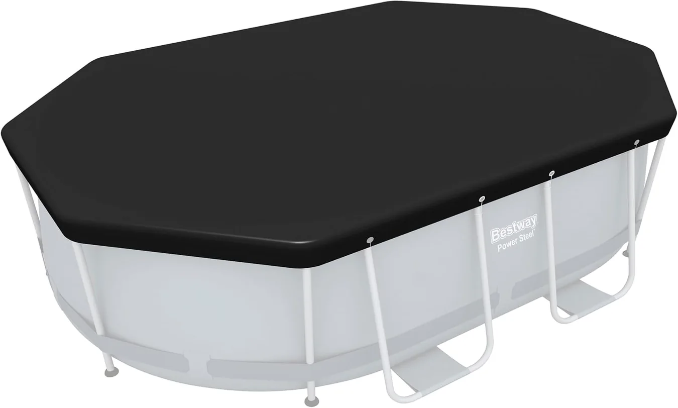 Cubierta negra de una piscina rectangular elevada Bestway