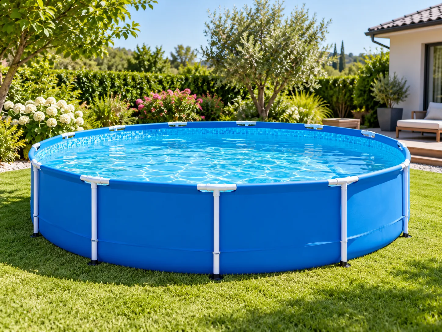 Recreación visual orientativa de piscina desmontable, no es una fotografía oficial del modelo Intex 57173
